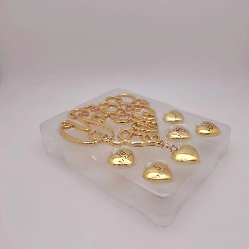Hallmark Keepsake Our Anniversary You & Me Ornament 2019 Metal 7pc Charms Xmas - Picture 3 of 9